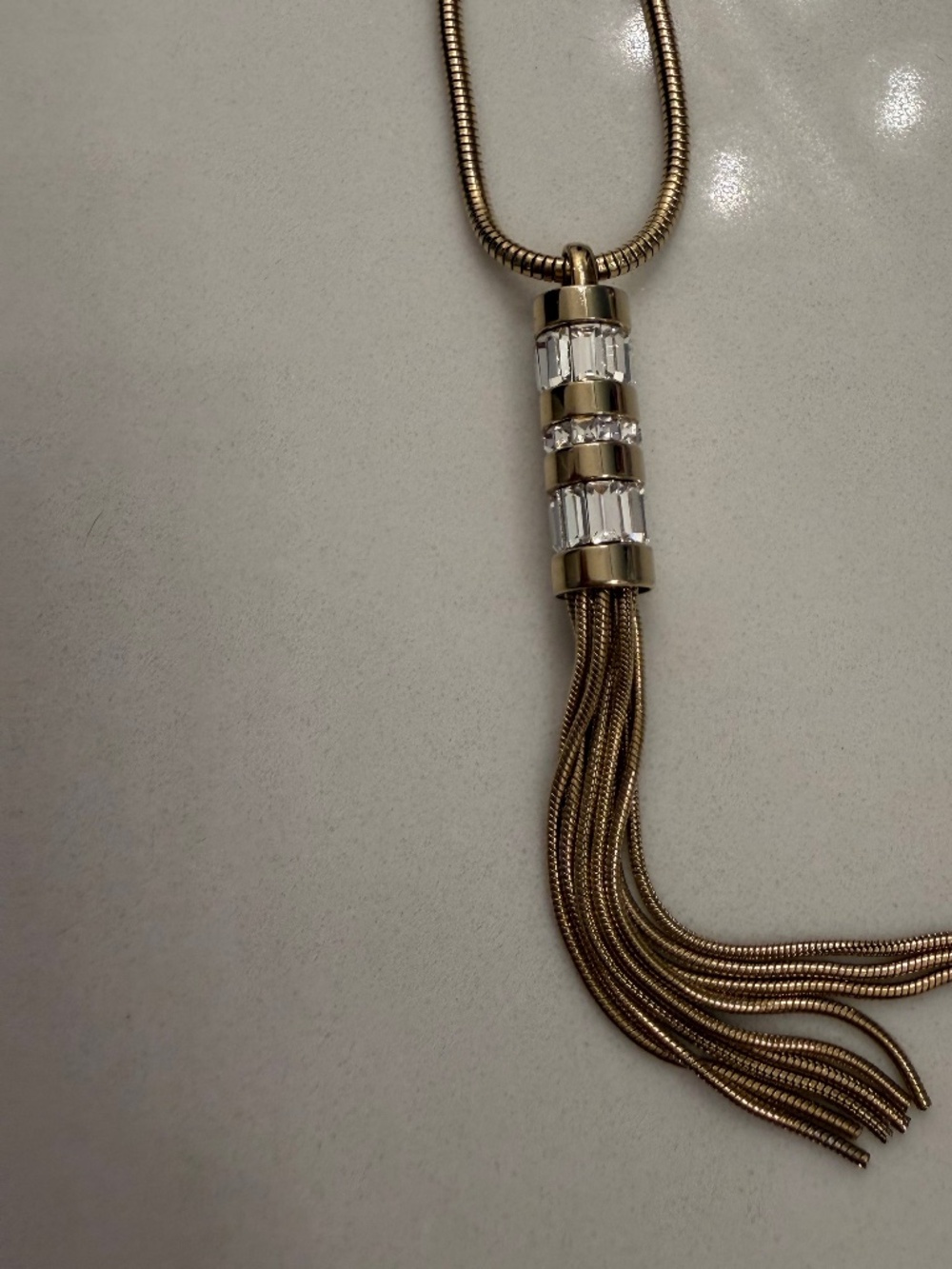 Adjustable gold necklace - tassel design